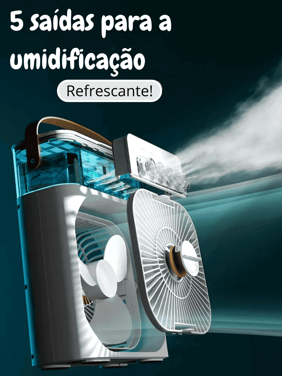 Economize dinheiro com este Ventilador e Umidificador de Ar Portátil - FRESHPLUS