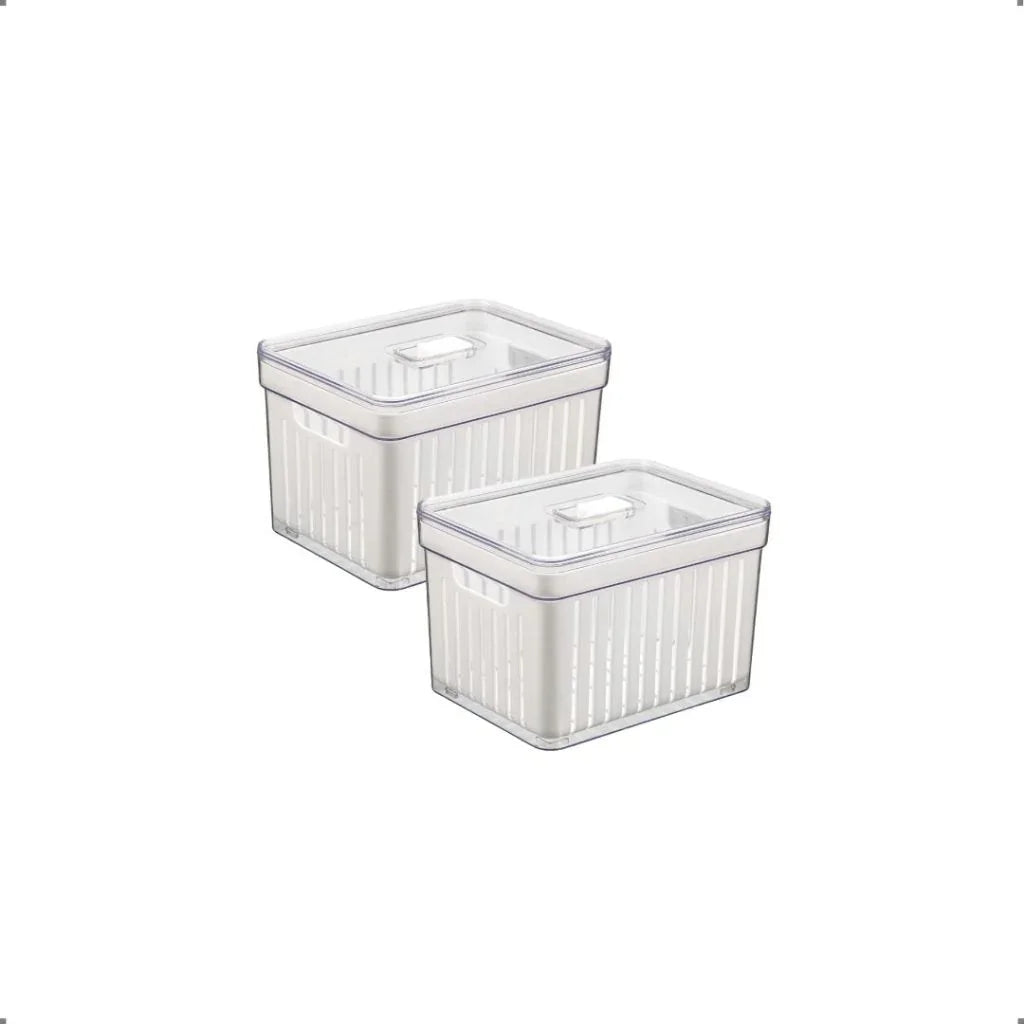 Kit de Potes Organizadores de Geladeira com Tampa