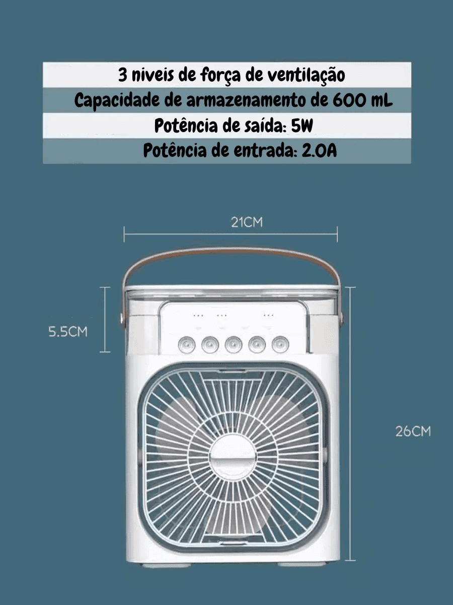 Economize dinheiro com este Ventilador e Umidificador de Ar Portátil - FRESHPLUS