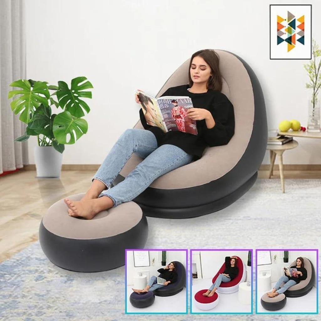 Conjunto Poltrona e Puff Inflável - Comfort Lounge