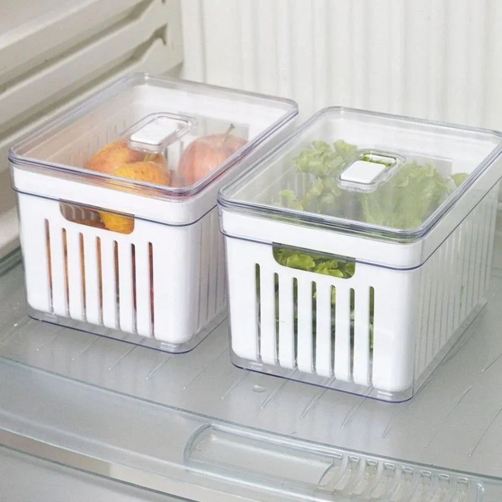 Kit de Potes Organizadores de Geladeira com Tampa