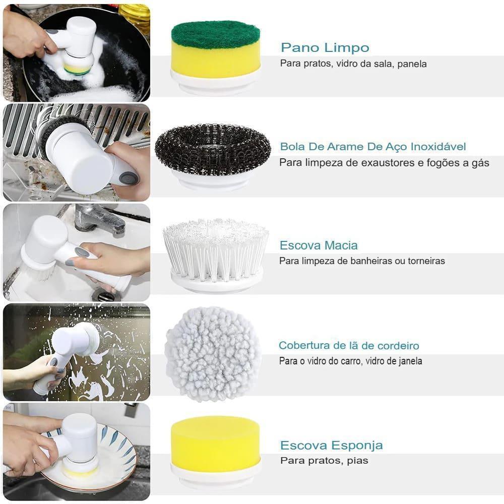 Escova elétrica de limpeza para cozinha