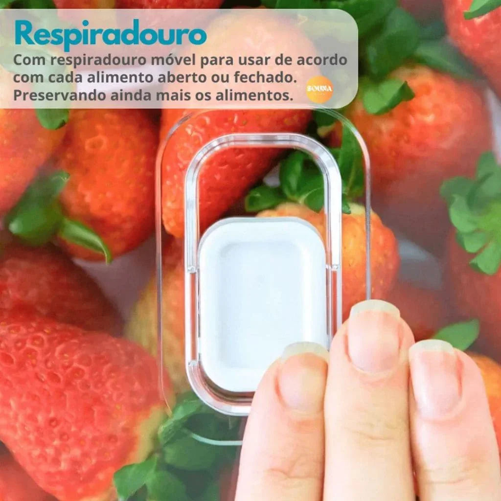 Kit de Potes Organizadores de Geladeira com Tampa