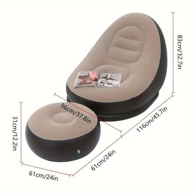 Conjunto Poltrona e Puff Inflável - Comfort Lounge