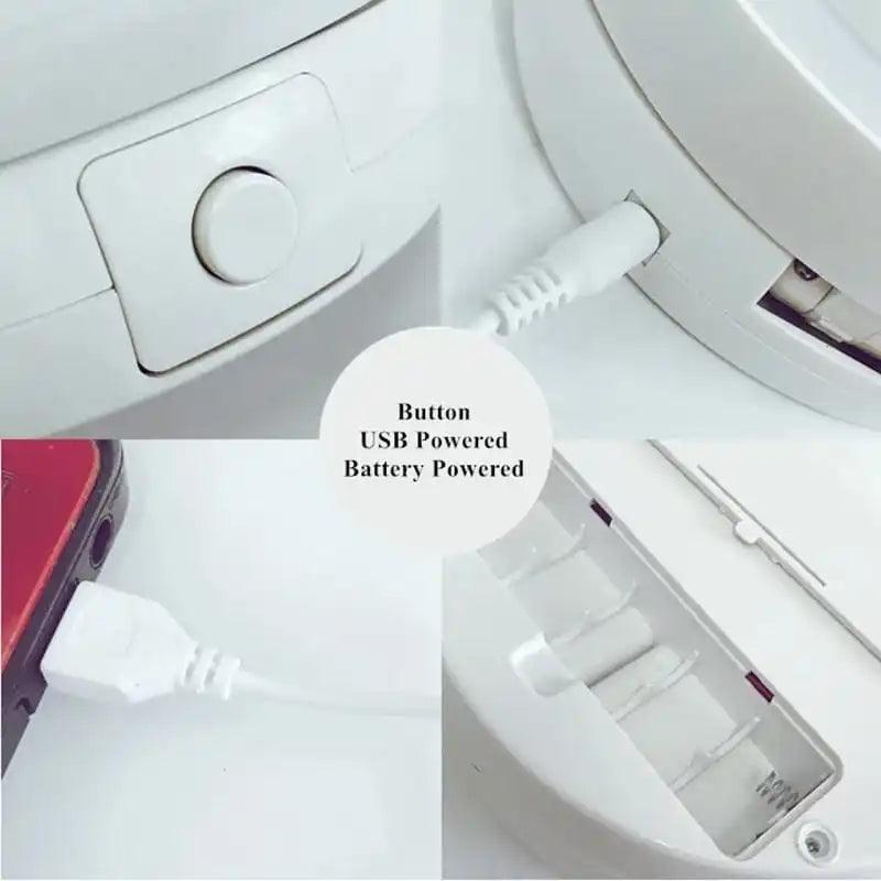 Espelho portátil de mesa com luz led para maquiagem