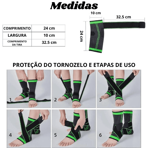 Kit Tornozeleira Ortopédica de Compressão