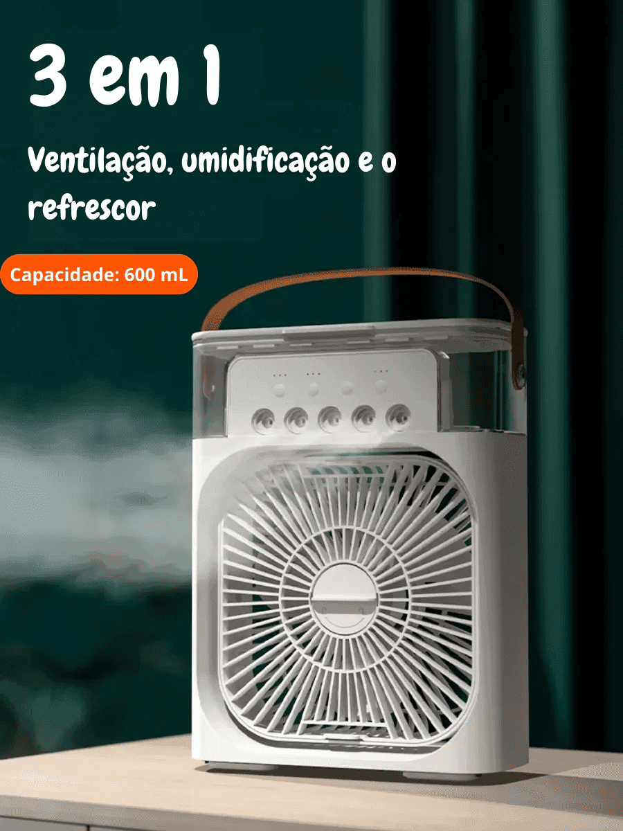 Economize dinheiro com este Ventilador e Umidificador de Ar Portátil - FRESHPLUS