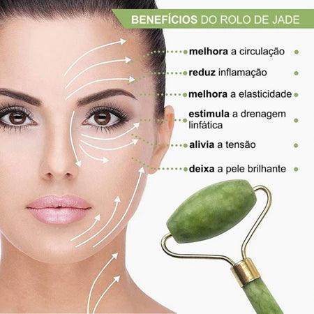 Rolo de Massagem Facial de Jade