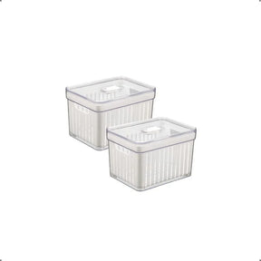 Kit de Potes Organizadores de Geladeira com Tampa