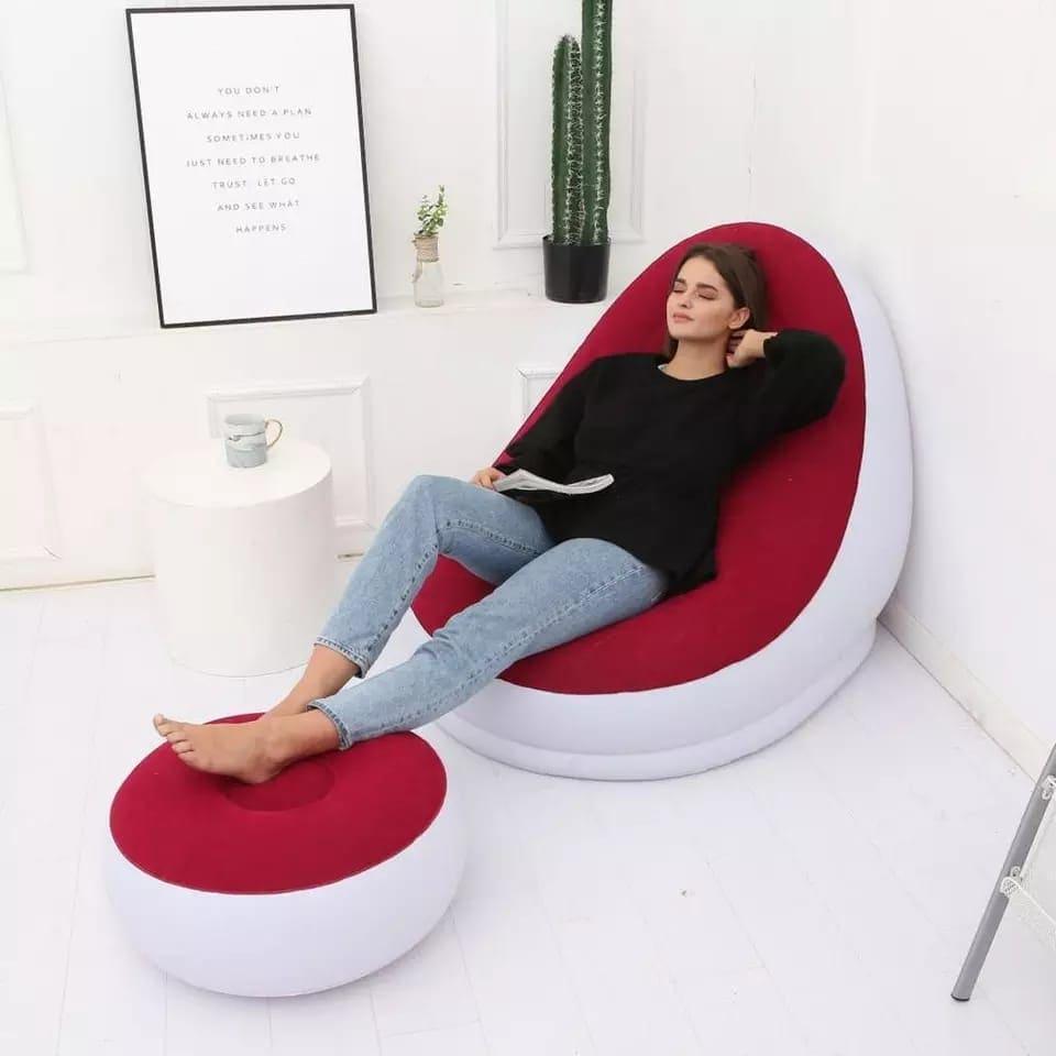 Conjunto Poltrona e Puff Inflável - Comfort Lounge