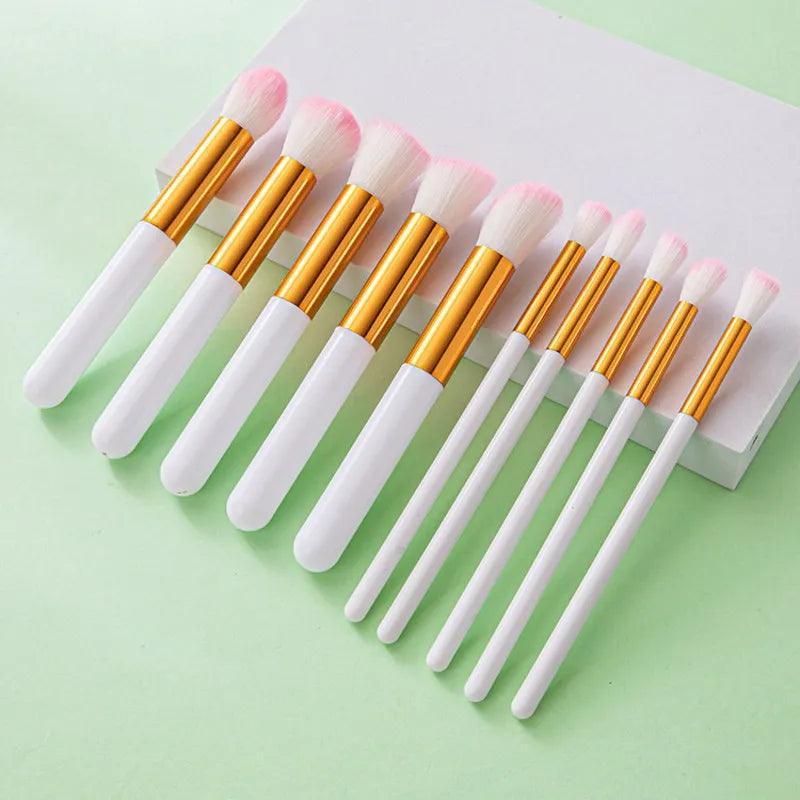 Kit 10 pinceis de maquiagem