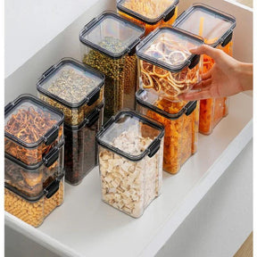Kit 5 Potes organizadores com vedação e trava para alimento