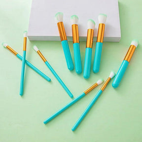 Kit 10 pinceis de maquiagem