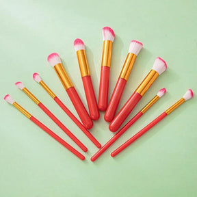 Kit 10 pinceis de maquiagem