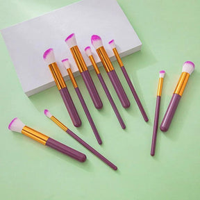 Kit 10 pinceis de maquiagem