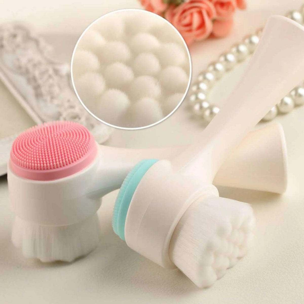Escova Limpeza Facial 2 Em 1 para Limpeza e Esfoliação Profunda da Pele