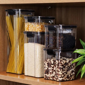 Kit 5 Potes organizadores com vedação e trava para alimento