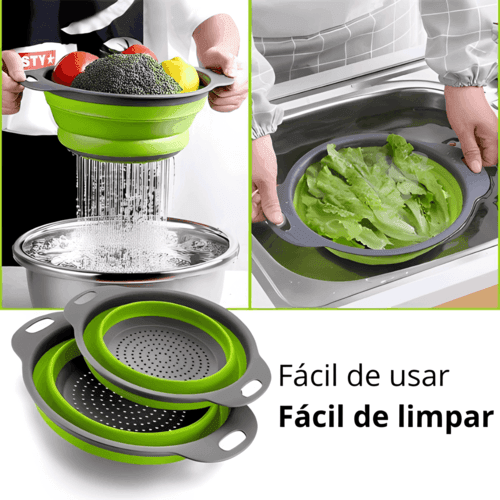 Escorredor de silicone retrátil