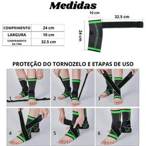 Kit Tornozeleira Ortopédica de Compressão
