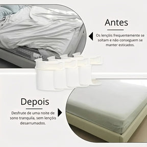 Fixador de Lençol para Cama (Kit 04 Unidades) + FRETE GRÁTIS