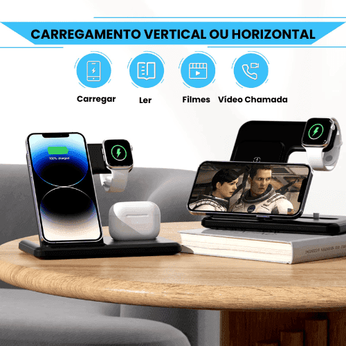 Base carregadora por indução 3 em 1 - ChargeHub