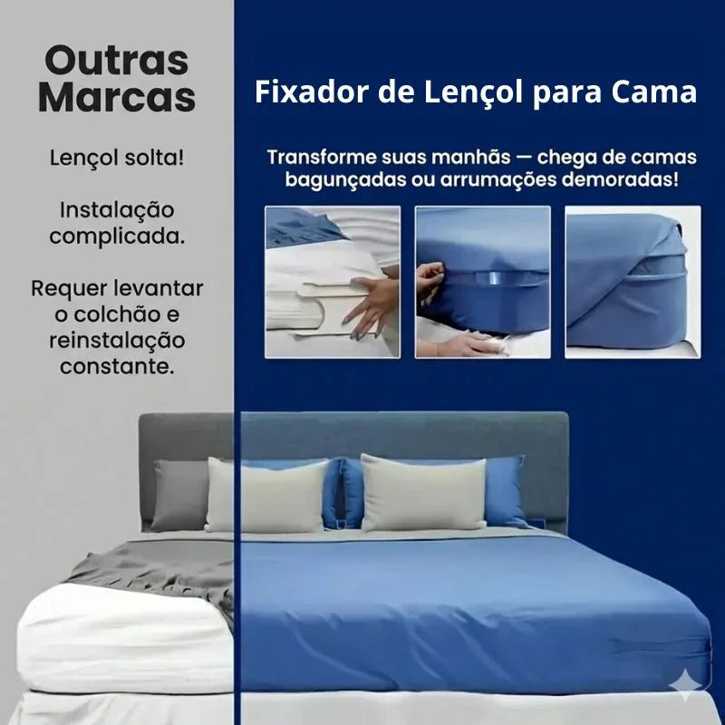 Fixador de Lençol para Cama (Kit 04 Unidades) + FRETE GRÁTIS
